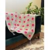 Plaid au Crochet pour Canapé et Lit Motif Bohème Floral
