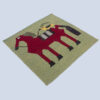 Tapis Kilim en laine persane véritablement tissé à la main en Fars cheval & oiseau vert clair