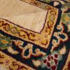 Tapis persan en laine authentique noué à la main bordure crème