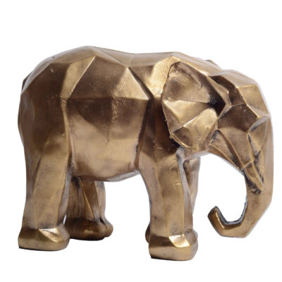 Figurine géométrique de lion cubisme doré – Sculpture artistique