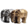 Figurine géométrique de lion cubisme doré - Sculpture artistique