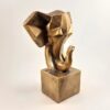 Figurine géométrique de rhinocéros cubisme doré - Point focal artistique