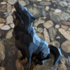 Figurine géométrique de loup cubisme noir - Sculpture artistique