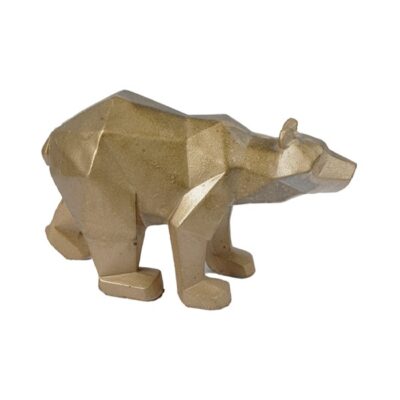 Figurine géométrique de bear cubisme doré – Accent unique