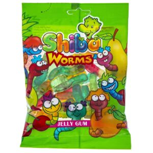 Bonbons gélifiés halal – Jelly vers fruits – Shiba (160g, x15)