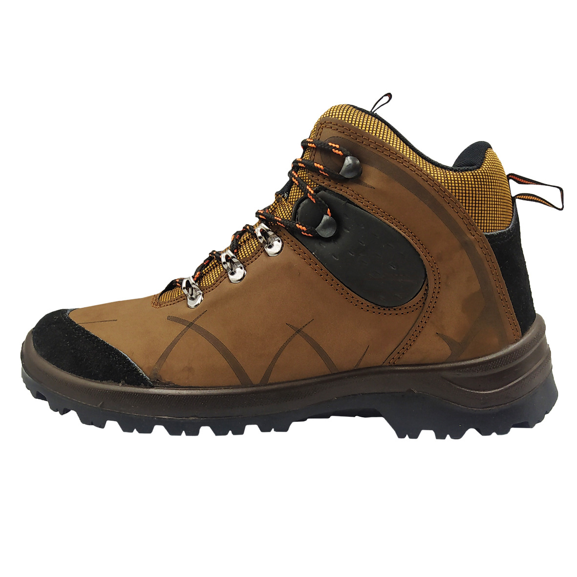Bottes de randonnée pour hommes brunes durables et légères en fausse cuir