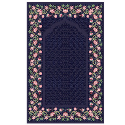 Tapis de prière islamique Sajadah pour Musulmans avec bordure florale