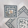 Tapis de Prière Islamique Rembourré en Velours avec Motif Floral Gris