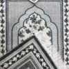 Tapis de Prière Islamique Rembourré en Velours avec Motif Floral Gris