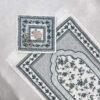 Tapis de Prière Islamique Rembourré en Velours avec Motif Floral Gris