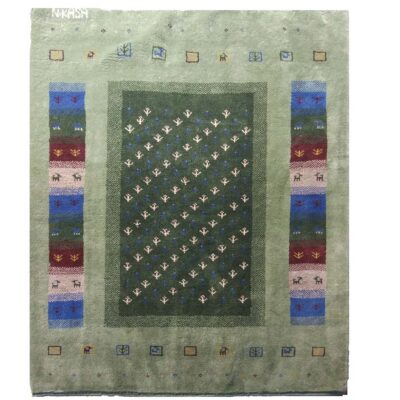 Tapis Gabbeh en laine persane tissé à la main en Fars Kashkuli motifs animaliers