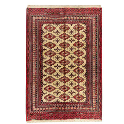 Tapis persan avec laine noué à la main authentique à Golestan Torkaman rouge