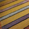 Tapis Kilim en laine persane véritablement tissé à la main en Fars rayé jaune