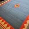 Tapis Kilim en laine persane véritablement tissé à la main en Tabriz géométrique