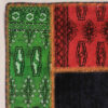 Tapis Persan Vintage Patchwork Noué à la Main Rouge & Noir