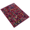 Tapis Persan Vintage Patchwork Noué à la Main Cramoisi