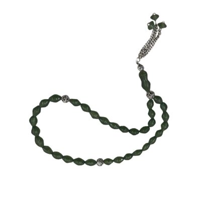 Chapelet afghan Shah Maghsoud – 33 perles de prière avec cordon en argent