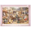 Tapis persan figuratif noué à la main de Tabriz représentant une scène de marché