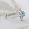 Bague en Argent Persan Faite Main avec Turquoise de Neyshabur