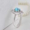 Bague en Argent Persan Faite Main avec Turquoise de Neyshabur