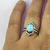 Bague en Argent Persan Faite Main pour Femme avec Turquoise de Neyshabur Elham