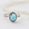 Bague en Argent Persan Faite Main avec Turquoise de Neyshabur Hana