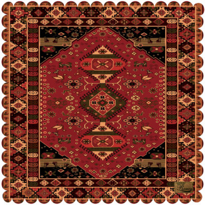 Nappe en Velours avec Design Tapis Persan pour Votre Décoration de Table