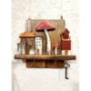 Porte-clés mural décoratif et fait main avec design Cottage et Champignon