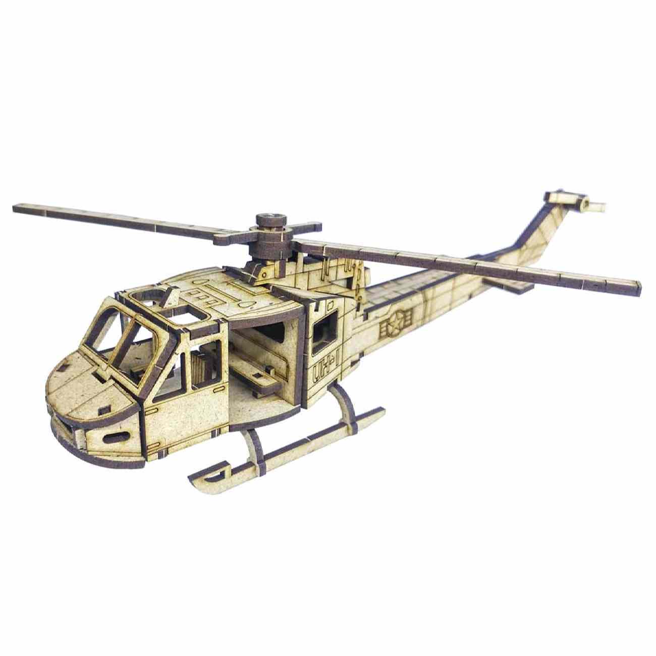 Kit de Modèle Puzzle 3D en Bois 49-Pièces – Hélicoptère