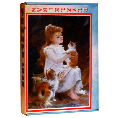 Puzzle de 500-Pièces : Une Fille avec ses Chats – Charmant et amusant