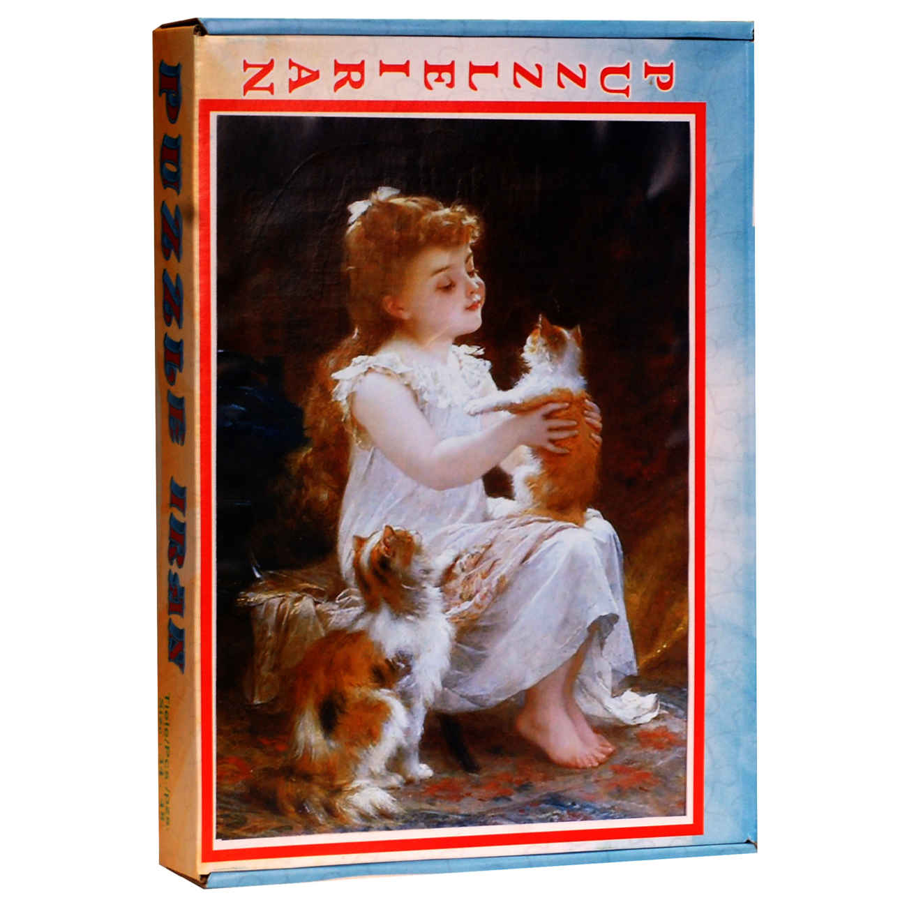 Puzzle de 500-Pièces : Une Fille avec ses Chats – Charmant et amusant