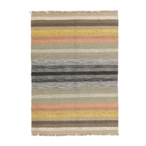 Tapis Gabbeh en laine persane artisanal véritablement tissé à la main rayé