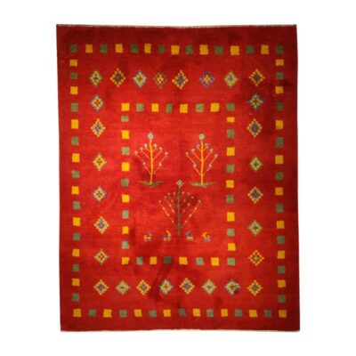 Tapis Gabbeh en laine persane authentique véritablement tissé à la main bordé