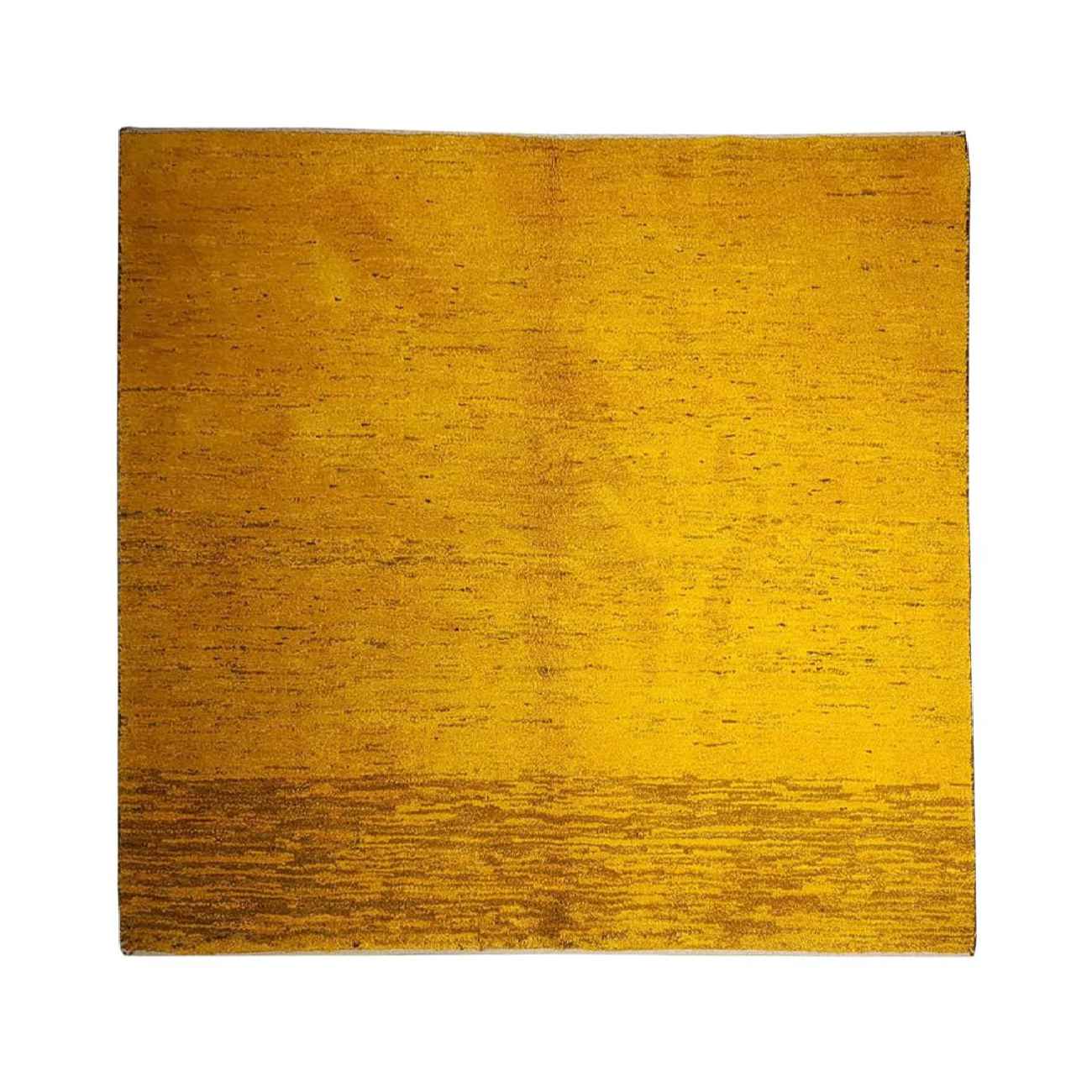 Tapis en laine Gabbeh persan authentique tissé à la main jaune