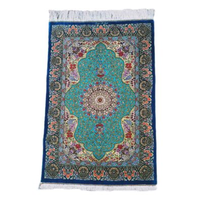 Tapis persan authentique en soie noué à la main à Qom Lachak Toranj