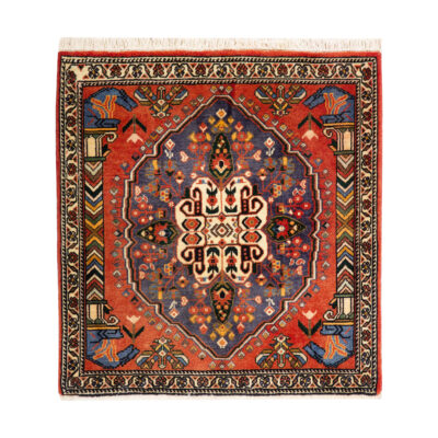 Tapis persan authentique en laine noué à la main à Fars Qashqai brique rouge