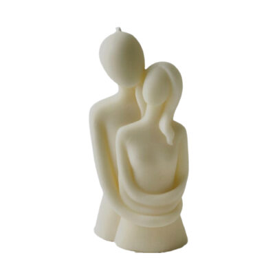 Bougie sculpture artisanale avec design de câlin pour cadeau et décoration