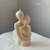 Bougie sculpture artisanale avec design de câlin pour cadeau et décoration
