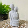 Bougie sculpture artisanale avec design de câlin pour cadeau et décoration