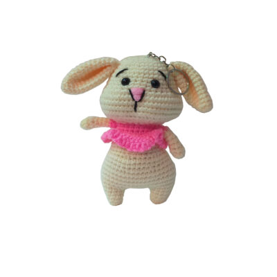 Porte-clés crochet fait main – Forme d’animal lapin