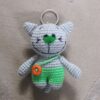 Porte-clés crochet fait main - Forme d'animal chat