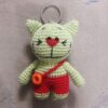 Porte-clés crochet fait main - Forme d'animal chat