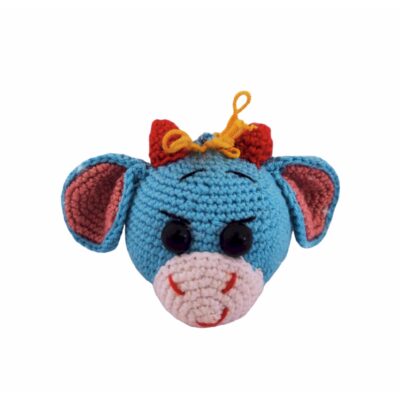 Porte-clés crochet fait main – Forme tête de vache
