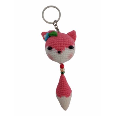 Porte-clés crochet fait main – Forme d’animal renard