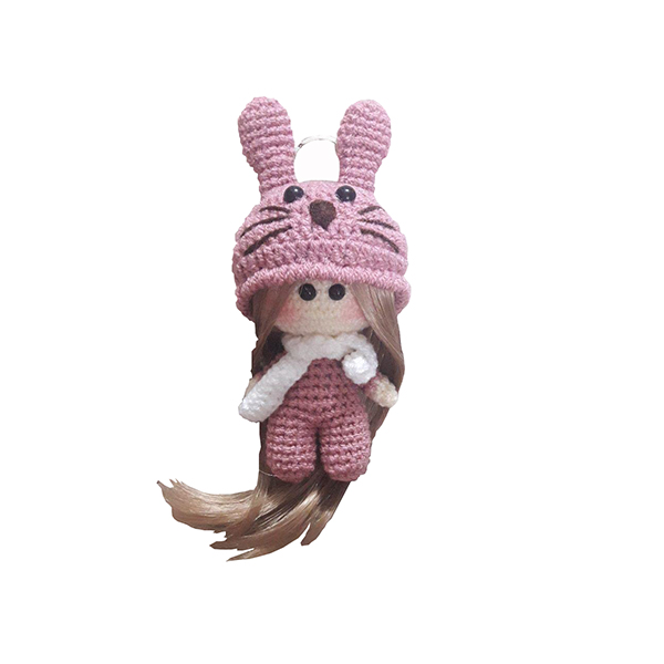 Porte-clés crochet fait main - Design de poupée fille sucrée