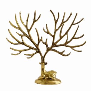 Figurine décorative de cerf en laiton – Art d’animal forestier