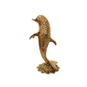 Figurine décorative de dauphin en laiton – Sculpture de vie marine