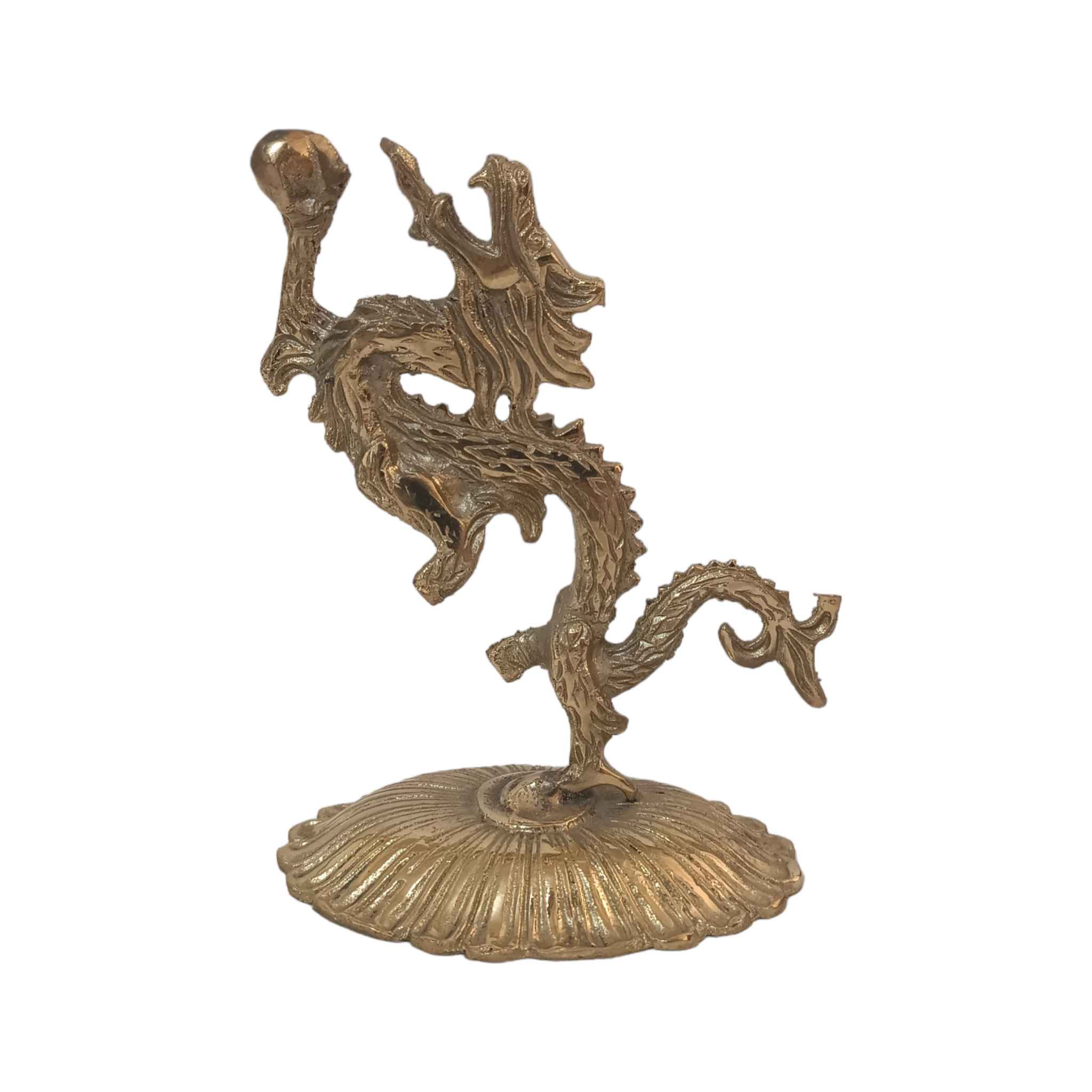 Figurine décorative de dragon en laiton - Art de créature mythologique
