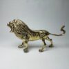 Figurine décorative de lion rugissant en laiton - Sculpture du roi de la jungle