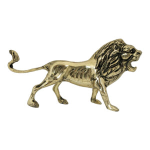 Figurine décorative de lion rugissant en laiton – Sculpture du roi de la jungle